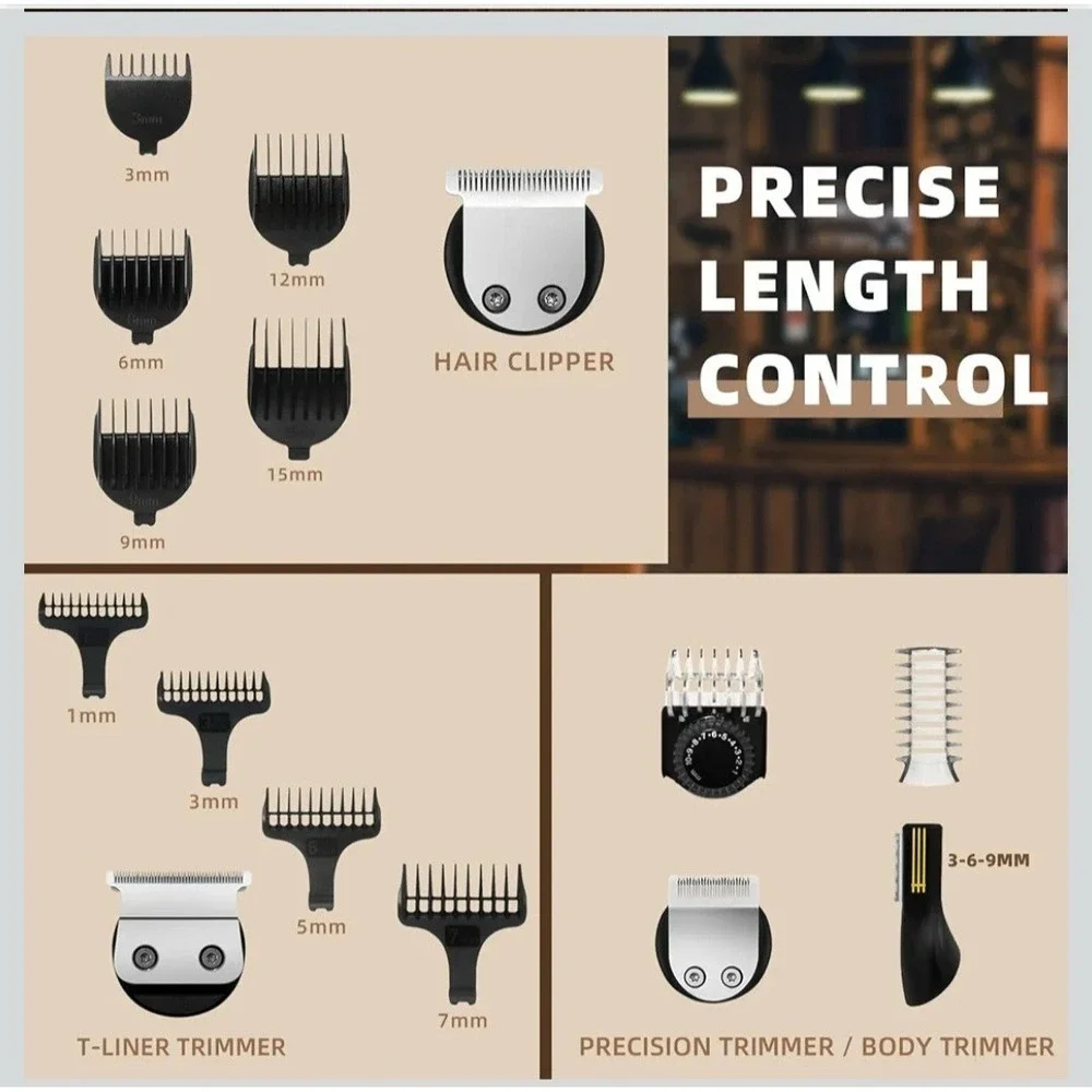 Ufree Mens U-1779 Bronze Cordless All In One Hair Clipper Beard Trimmer New!!
